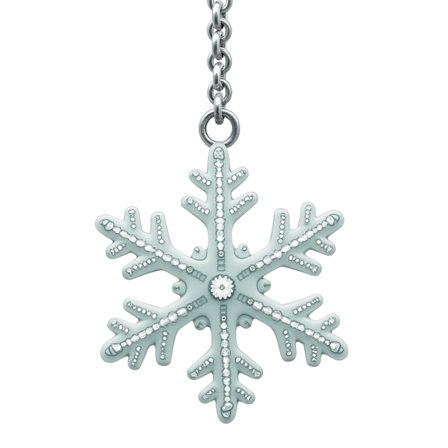 Free transparent PNG: White Snowflake Charm with Silver Chain - Delicate Crystal Adornment