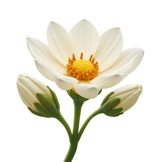 Free transparent PNG: White Petal Bloom with Golden Center Clipart Illustration
