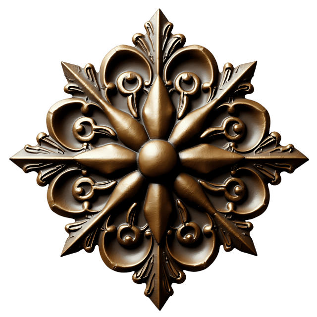 Free transparent PNG: Symmetrical Bronze Clipart with Antiqued Finish for Decorative and Artistic Uses