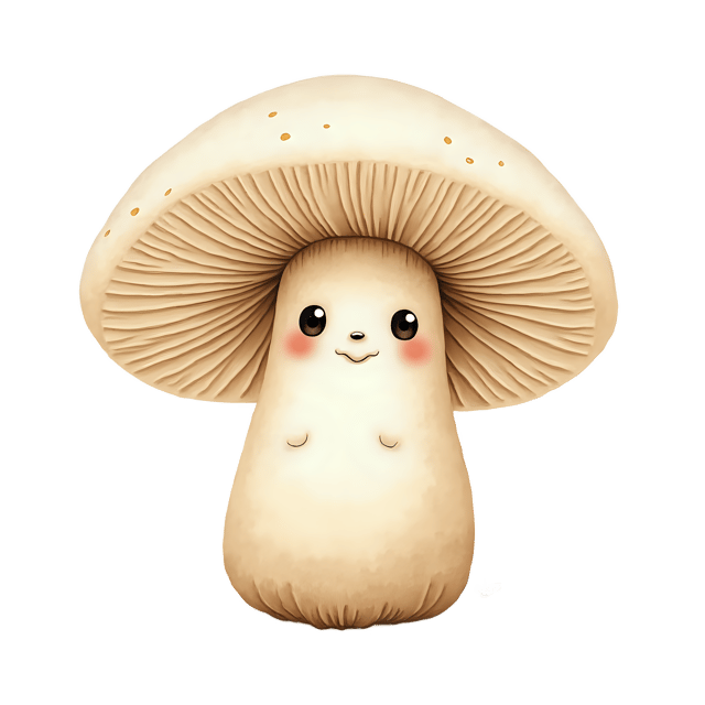 Free transparent PNG: Lovely Cream Mushroom PNG with Transparent Background for Art and Crafts