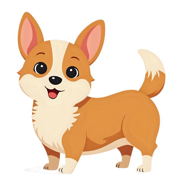 Free transparent PNG: Tan Corgi PNG with Stubby Legs and Wagging Tail for Cute Animal Clipart