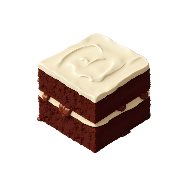 Free transparent PNG: White Frosting Chocolate Cake Slice PNG with Transparent Background for Baking and Dessert Imagery