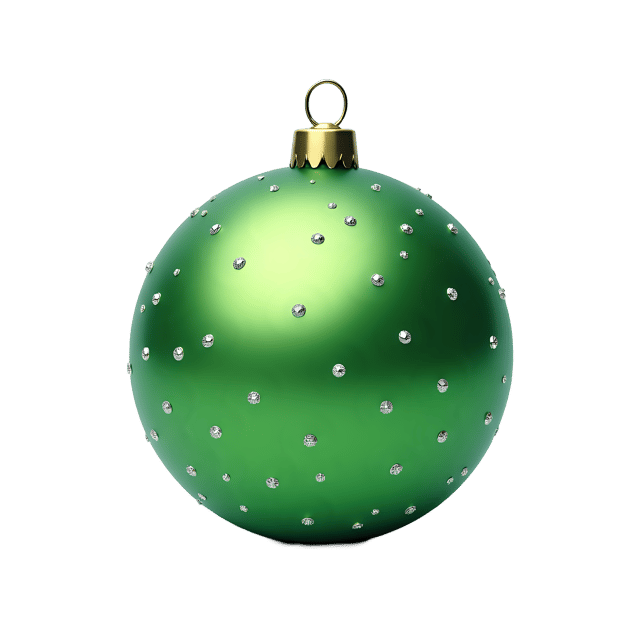 Free transparent PNG: Green Shiny Ornament with Silver Dots  Holiday Clipart, free transparent png download
