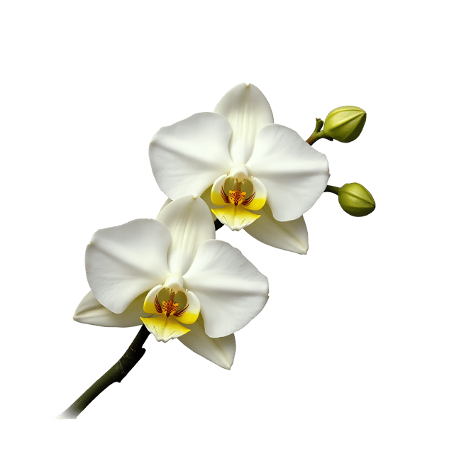 Free transparent PNG: White Orchid PNG with Transparent Background for Botanical Art and Design