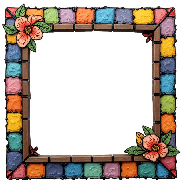 Free transparent PNG: Colorful Mosaic Frame Stained-Glass Clipart with Transparent Background
