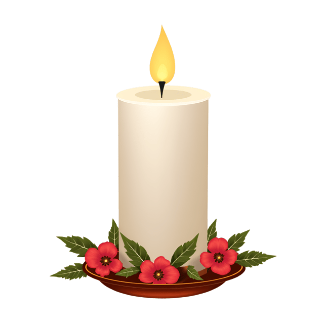 Free transparent PNG: Festive White Candle Holder with Red and Gold Trimming Clipart