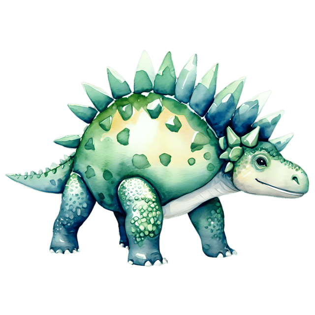 Free transparent PNG: Transparent Watercolor Stegosaurus PNG – Gentle Dinosaur Clipart for Designers & Creators