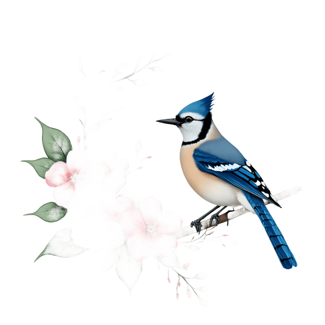 Free transparent PNG: Chinoiserie Jasmine and Blue Jay  Artistic Clipart Design, Free PNG Download