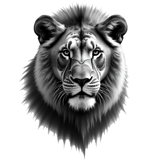 Free transparent PNG: Wild Lion Face Charcoal Sketch with Transparent Background