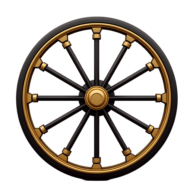 Free transparent PNG: Vintage Carriage Wheel with Gold Trim  Classic Clipart, free transparent png download