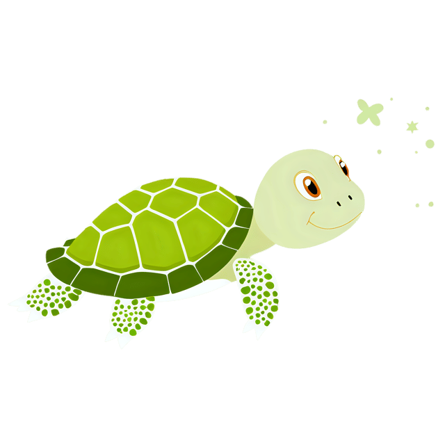 Free transparent PNG: Cute Cartoon Turtle Illustration with Transparent Background for Various Creative Uses