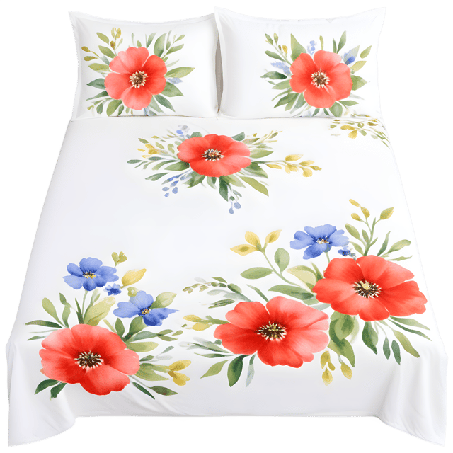 Free transparent PNG: Flowery Bedspread Transparent PNG Background for Decorative and Craft Projects