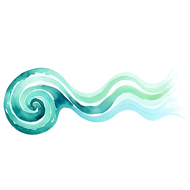 Free transparent PNG: Seafoam Swirl Ornament - Watercolor Style Transparent PNG Illustration