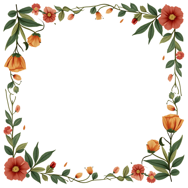 Free transparent PNG: Botanical Border Frame PNG Clipart  Perfect for Nature-Inspired Designs  Crafts
