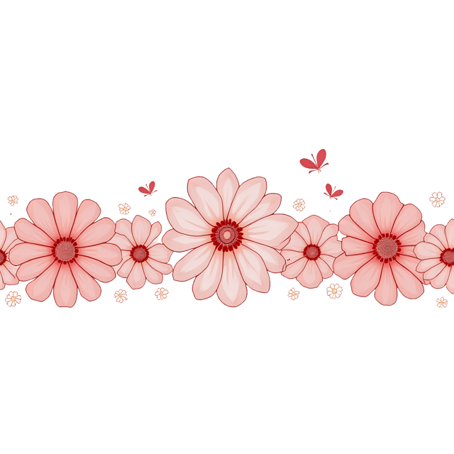 Free transparent PNG: Boho Border with Tiny Dotted Petals  Free Downloadable PNG Clipart