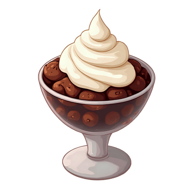 Free transparent PNG: Brownie Sundaes with Whipped Cream  Dessert Clipart, free download png