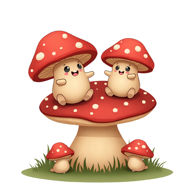 Free transparent PNG: Mushrooms on a Toadstool Throne PNG with Transparent Background for Art and Design