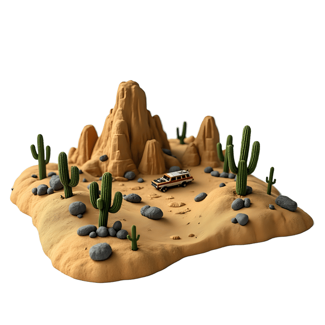 Free transparent PNG: Desert Diorama PNG Clipart  Ideal for Nature Projects, Education  Decor