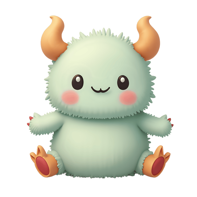 Free transparent PNG: 16 Fluffy Monster Doll PNG with Fuzzy Ears and Calming Shades for Gentle Decor
