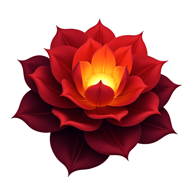 Free transparent PNG: Abstract Dark Red Bloom with Gold Layers Illustration
