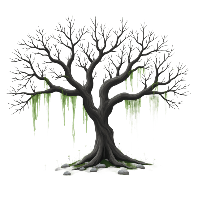 Free transparent PNG: Bare Spooky Tree with Hanging Moss  Nature Clipart, free transparent png download