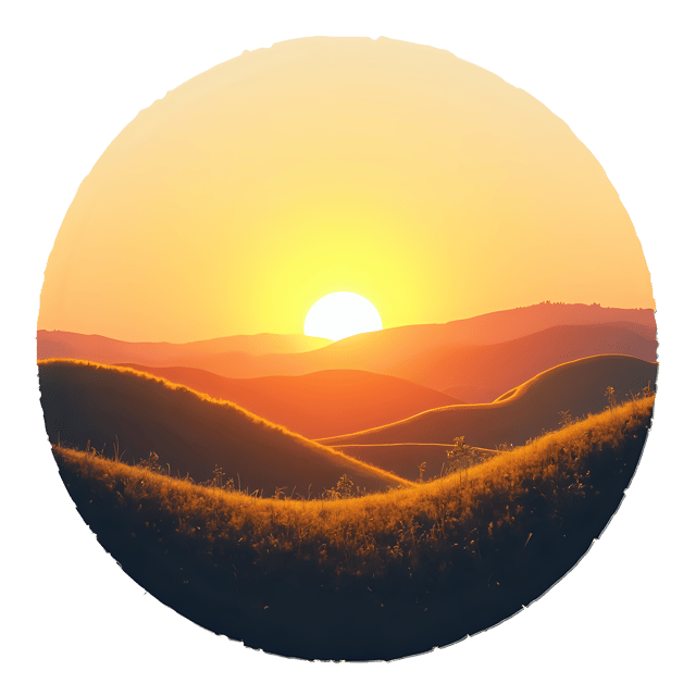 Free transparent PNG: Golden Sunset Over Rolling Hills PNG Clipart