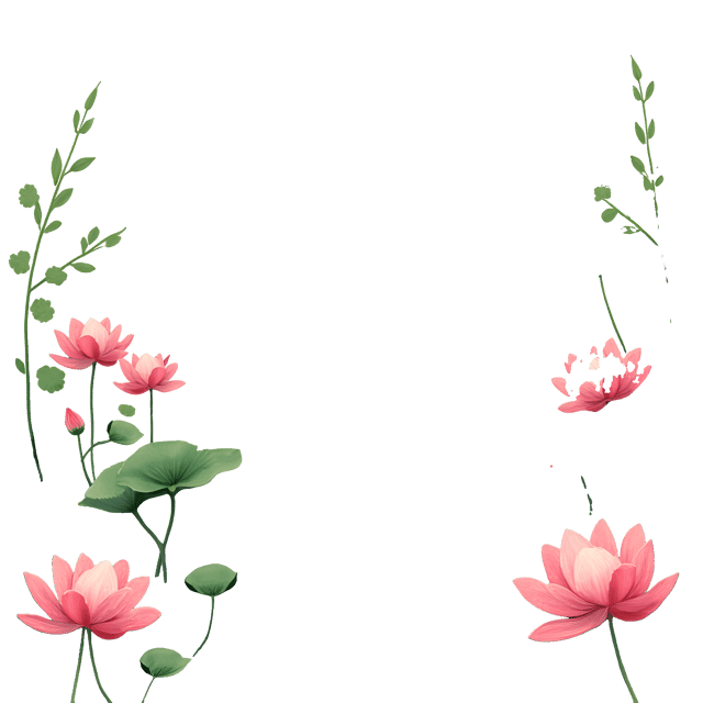 Free transparent PNG: Monet-Inspired Water Lily Border with Impressionist Brushstrokes