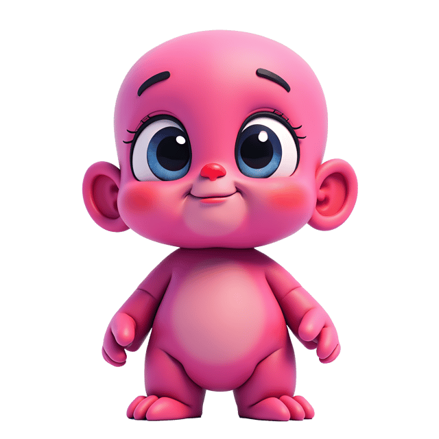 Free transparent PNG: Cartoon Humanoid with Pink Skin Illustration for Nursery and Kids Decor