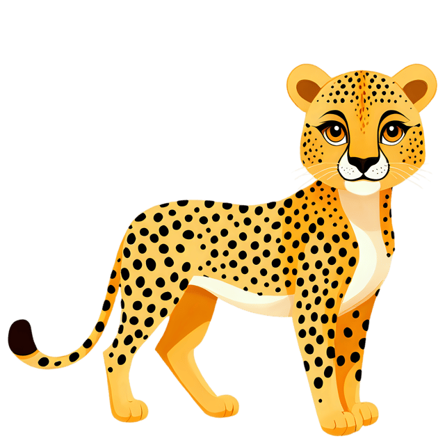 Free transparent PNG: Cute Cartoon Cheetah Illustration for Nursery and Craft Projects