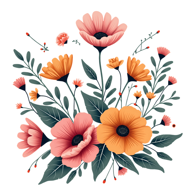 Free transparent PNG: Boho Folk Blooms  Free Nature Clipart PNG Download