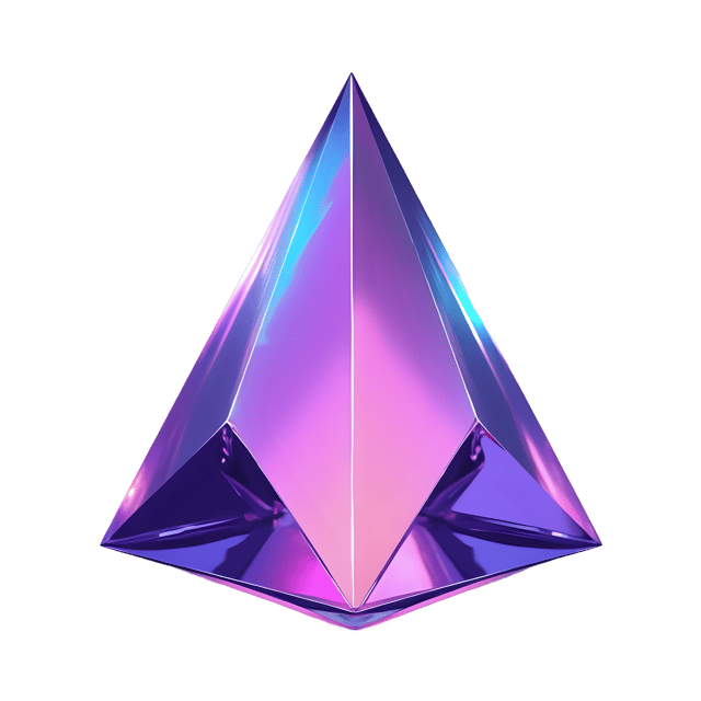 Free transparent PNG: Enigmatic Violet Prism with Refracted Light and Holographic Sheen