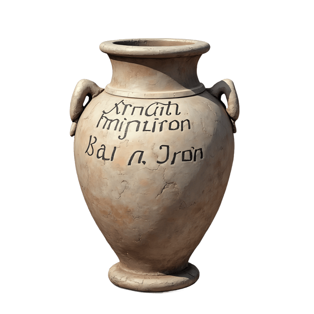 Free transparent PNG: Weathered Stone Vase with Ancient Inscriptions PNG