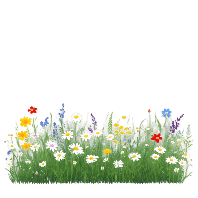 Free transparent PNG: Colorful Wildflowers on Lush Meadows PNG Background