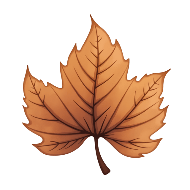 Free transparent PNG: Muted Brown Leaf with Golden Highlights Watercolor Illustration