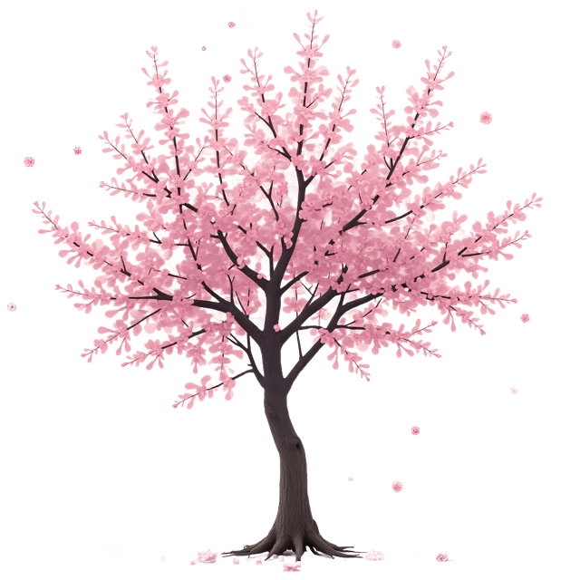 Free transparent PNG: Small Tree with Delicate Pink Blossoms PNG for Nursery and Floral Design
