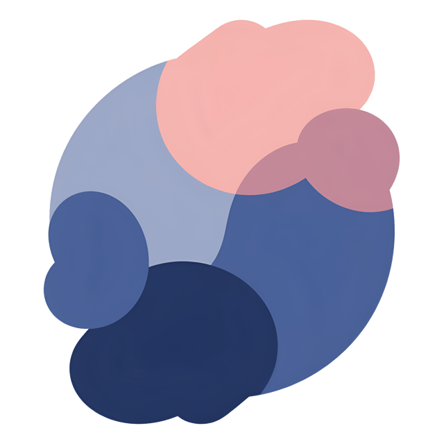 Free transparent PNG: Organic Geometric Blue and Pink Floral Illustration Clipart with Transparent Background