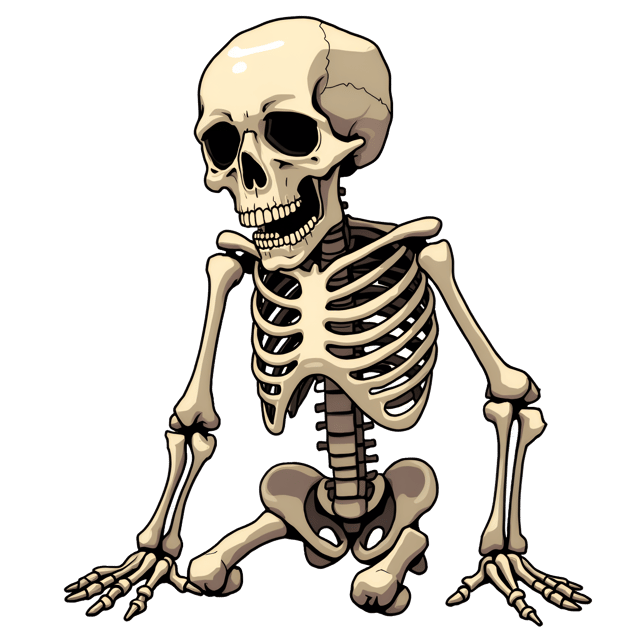 Free transparent PNG: Cursed Skeleton Illustration with Bone Structure and Hollow Eyes