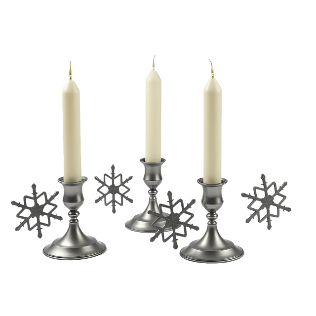 Free transparent PNG: Silver Snowflake and Star Candle Holder PNG for Decorative and Craft Uses