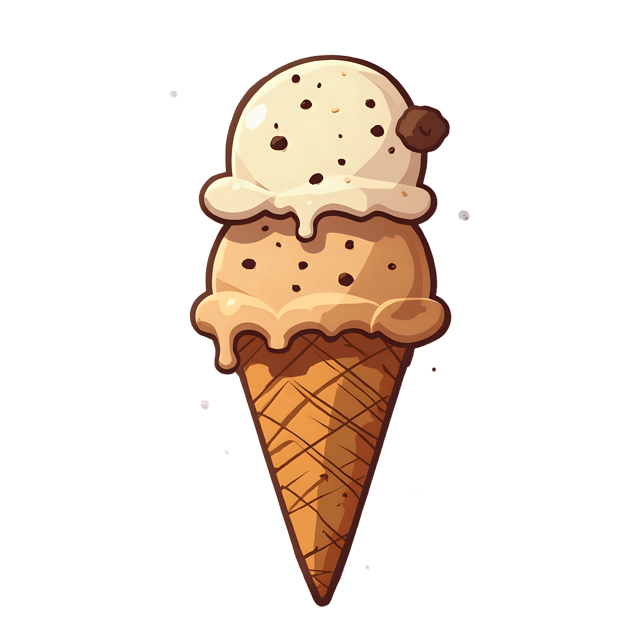 Free transparent PNG: Triple Scoop Cone with Cookie Crumbles  Dessert Clipart, free downloadable png
