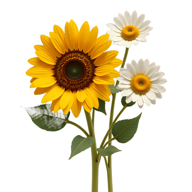 Free transparent PNG: Sunflower and Daisy PNG Clipart  Perfect for Summer Themes, Crafts  Decor
