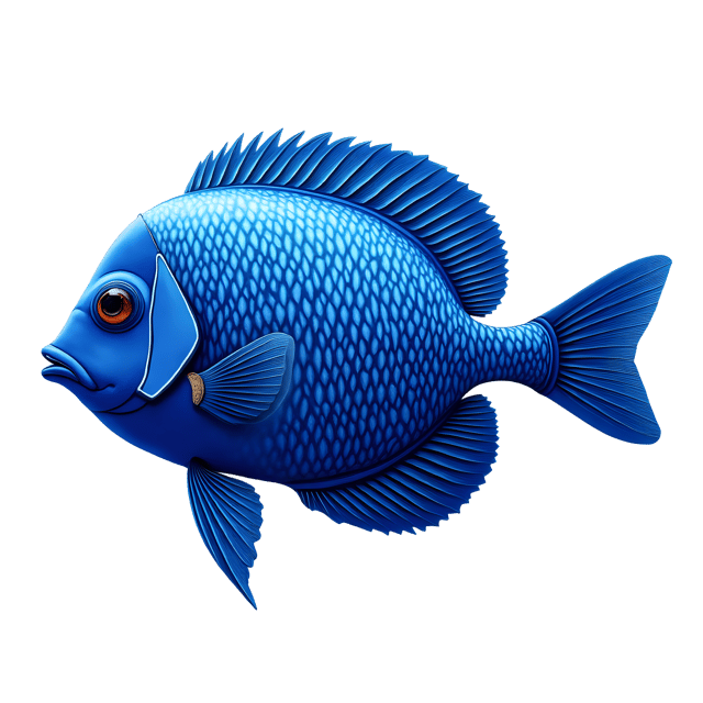 Free transparent PNG: Radiant Tropical Fish PNG with Shimmering Blue Scales for Underwater and Marine Art