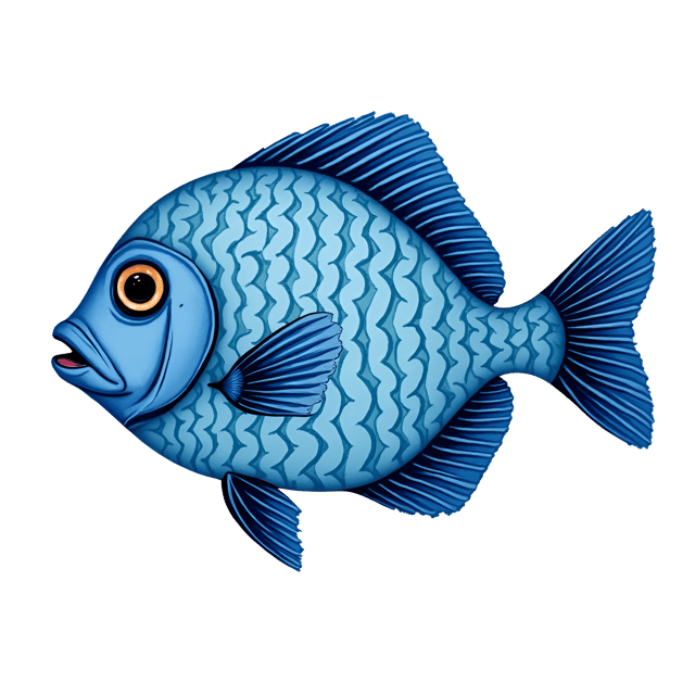 Free transparent PNG: Gorgeous Tropical Fish Illustration with Shimmering Blue and Silver Scales