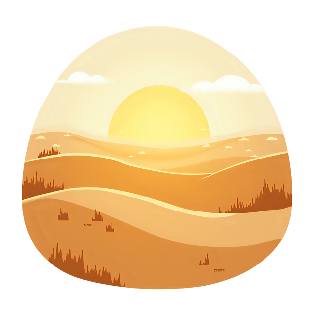 Free transparent PNG: Golden Sand Dunes Sunset PNG Illustration for Desert and Nature Themes
