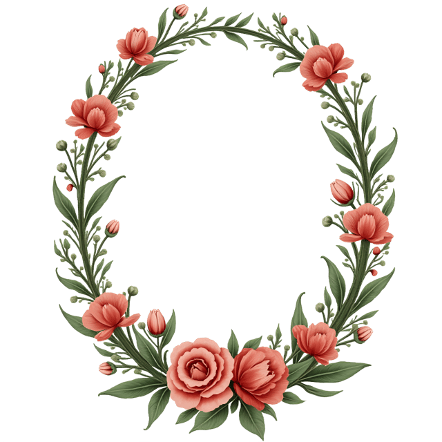 Free transparent PNG: Floral Oval Frame PNG Clipart  Perfect for Design Projects  Crafts