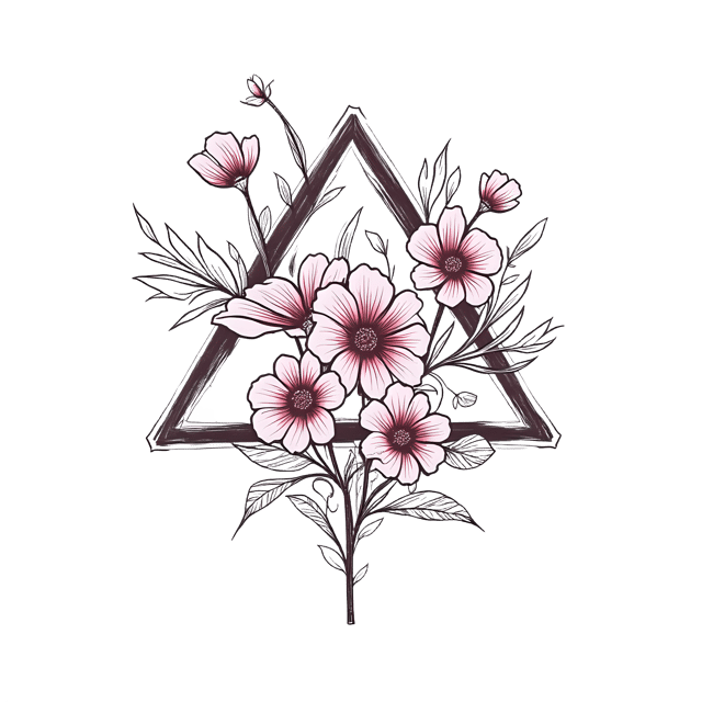 Free transparent PNG: Bloom Cluster with Triangle Design  Free Artistic PNG Download