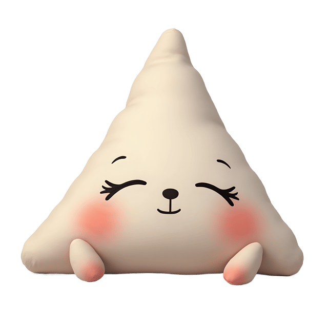 Free transparent PNG: Cuddly Triangle with Sleepy Embroidery Face PNG Image