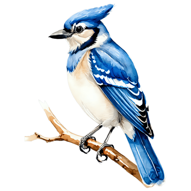 Free transparent PNG: Transparent Watercolor Blue Jay Bird Illustration – PNG for Nature Lovers