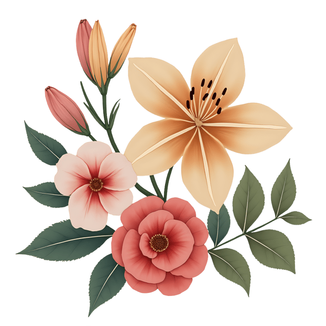 Free transparent PNG: Lily, Orchid, and Rose PNG Clipart  Perfect for Floral Design  Crafts