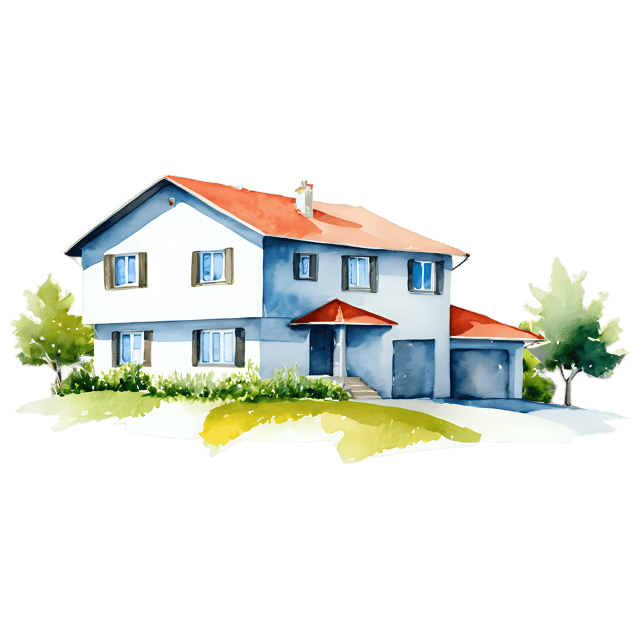 Free transparent PNG: Split-level House Watercolor Illustration – Transparent PNG for Interior Design & Clipart