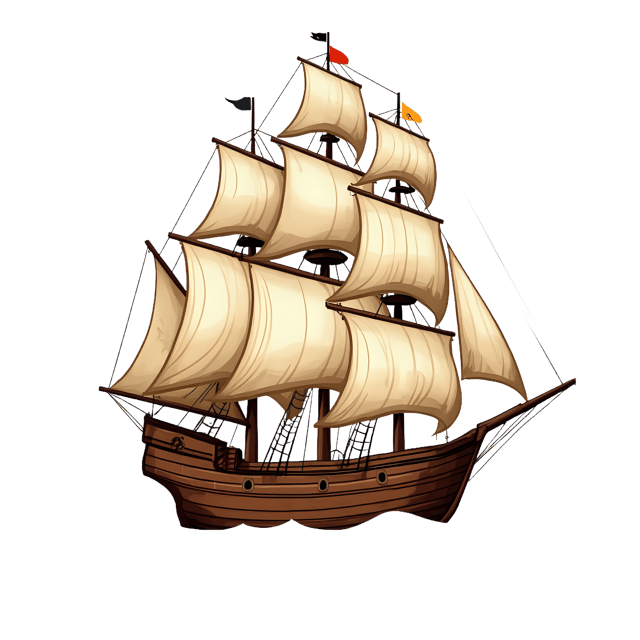 Free transparent PNG: Hand-illustrated Pirate Ship PNG with Transparent Background